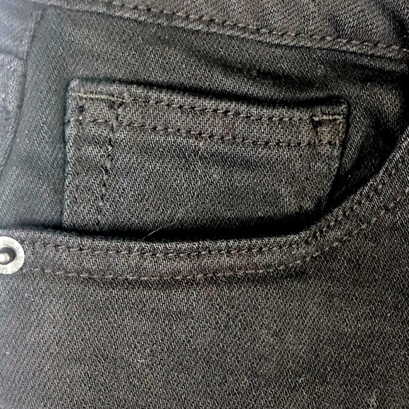 NWT Just USA black denim A Line skirt fray hem pockets front zip M - Picture 4 of 12